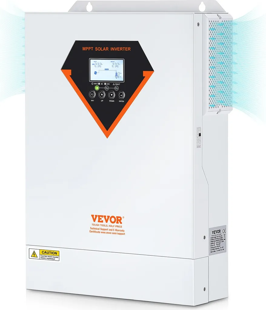 Onduleur Solaire Hybride 5500W 11000VA Pur Sinus avec Régulateur MPPT