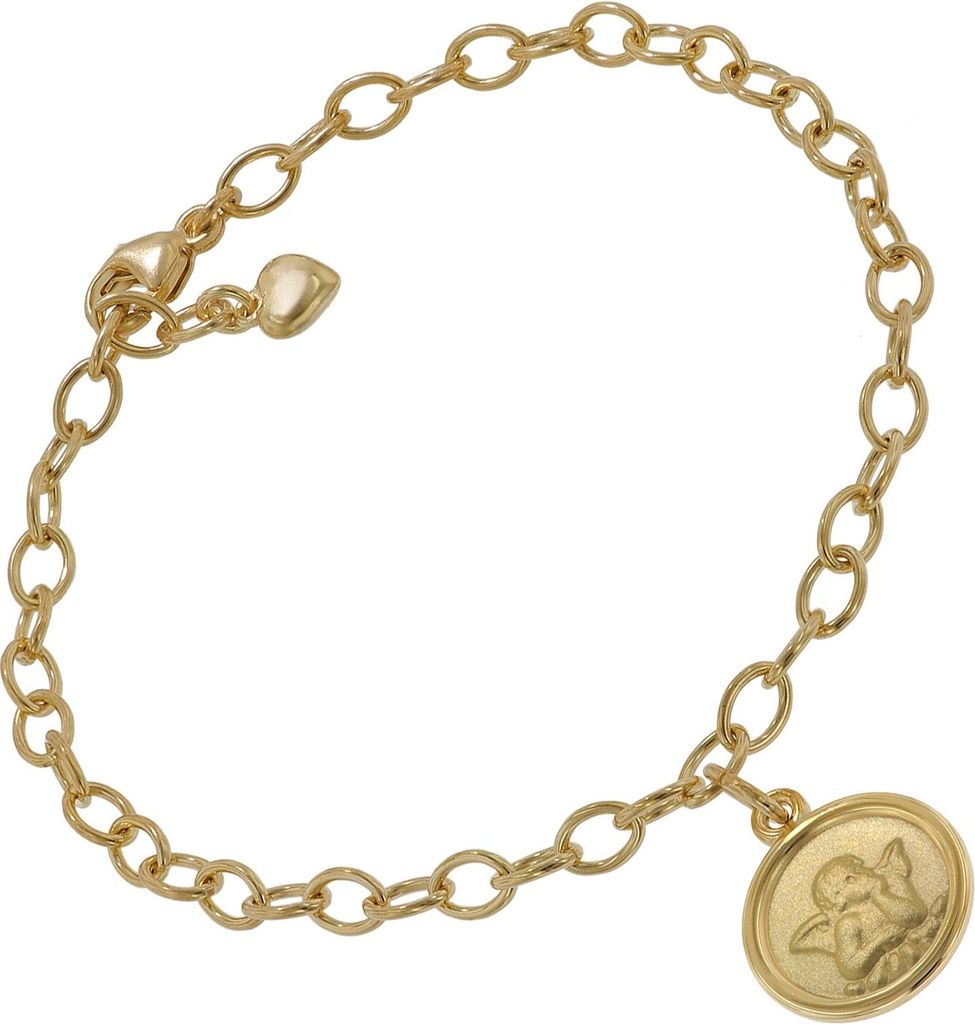 trendor 51202 Armband mit Engel-Anhänger 925 Silber Goldplattiert 17 cm