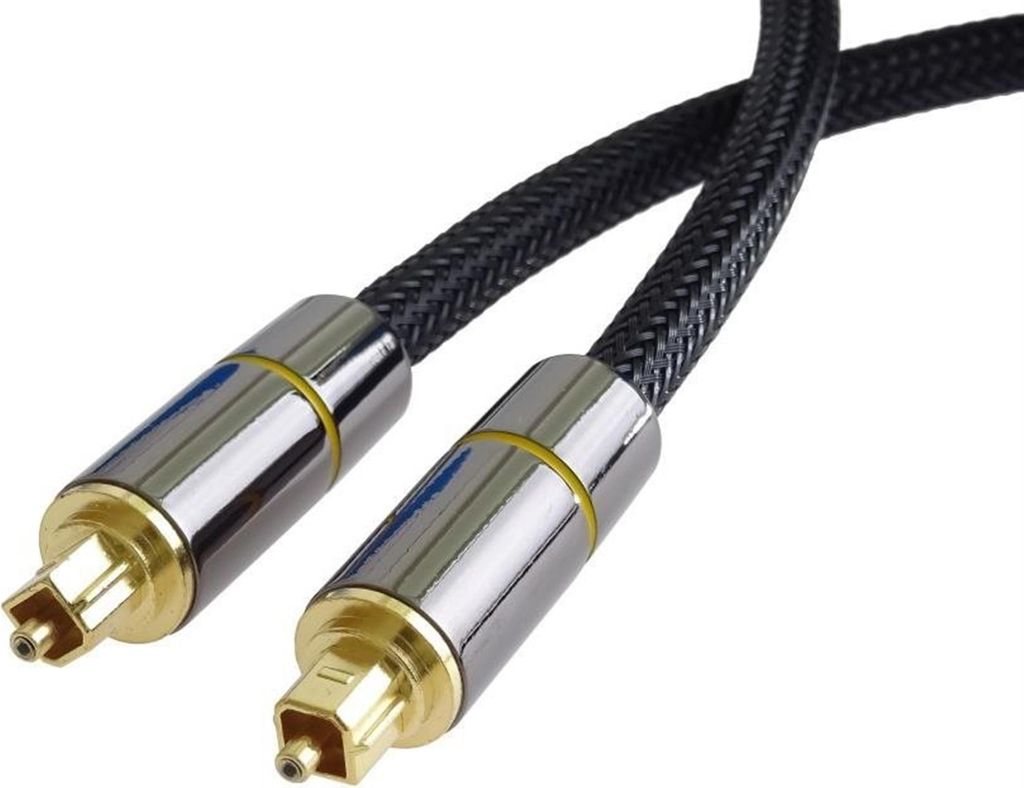 PremiumCord Optický audio kabel Toslink, OD:7mm, Gold-metal design + Nylon 1m