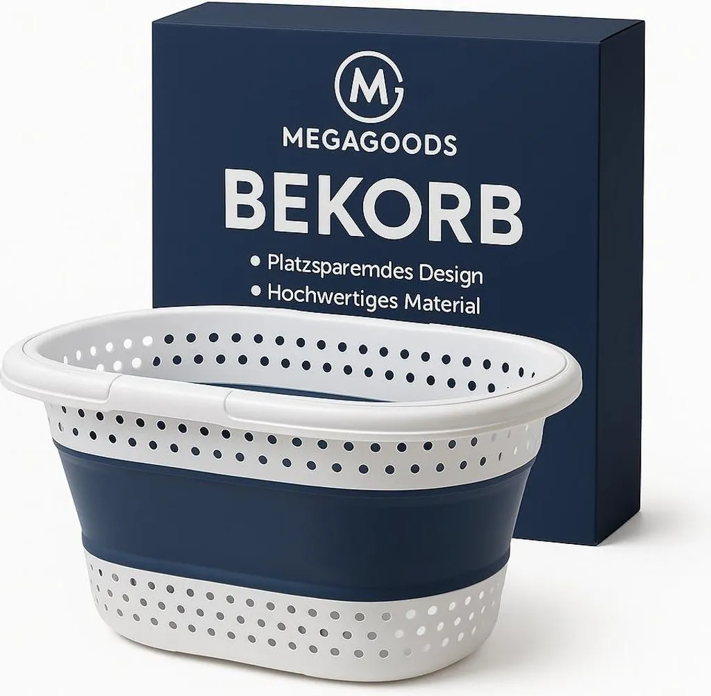 Panier à linge pliable en plastique avec poignées pour salle de bain