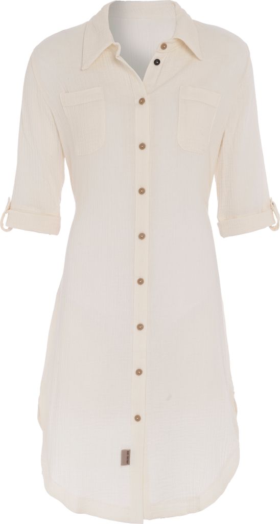 Knit Factory Kim Blusenkleid - Beige - L - 100% Baumwolle