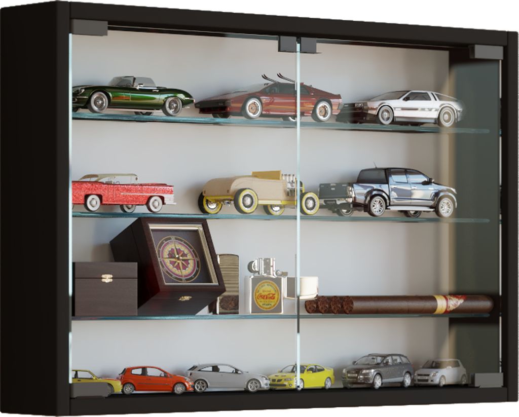 Mandosa M Vitrinenschrank an der Wand montierte 2 Glastüren Produktbild 