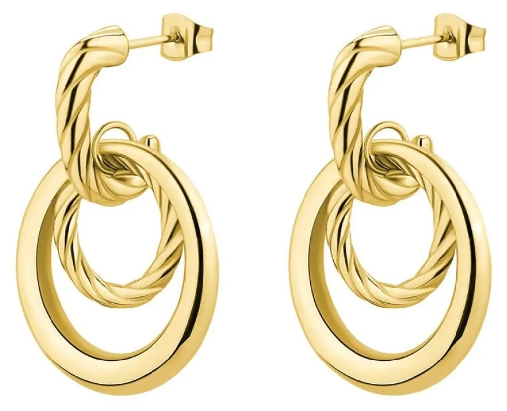 Boucles d'oreilles dorées hypoallergéniques au fini miroir