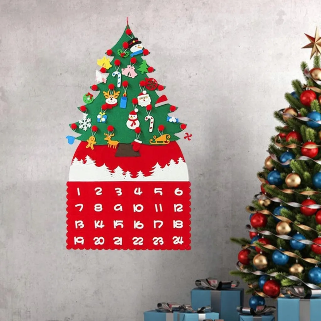 Tapis de sapin de Noël calendrier de l'Avent décoration chambre E3M - 5