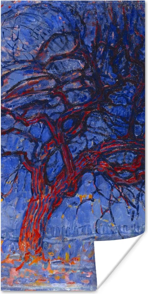 MuchoWow Poster Roter Baum - Piet Mondrian 75x150 cm - Dekoration für die Wände