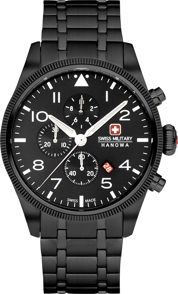 SWISS MILITARY HANOWA Herrenuhr Quarzuhr schwarz onesize Herren 43 SMWGI0000403, SMWGI0000404, SMWGI0000431