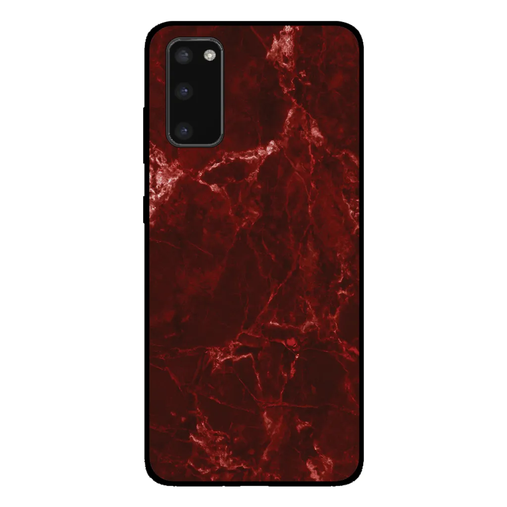 Smartphonica Custodia per Samsung Galaxy S20 Plus con stampa in marmo - Custodia posteriore in TPU con design in marmo - Rosso