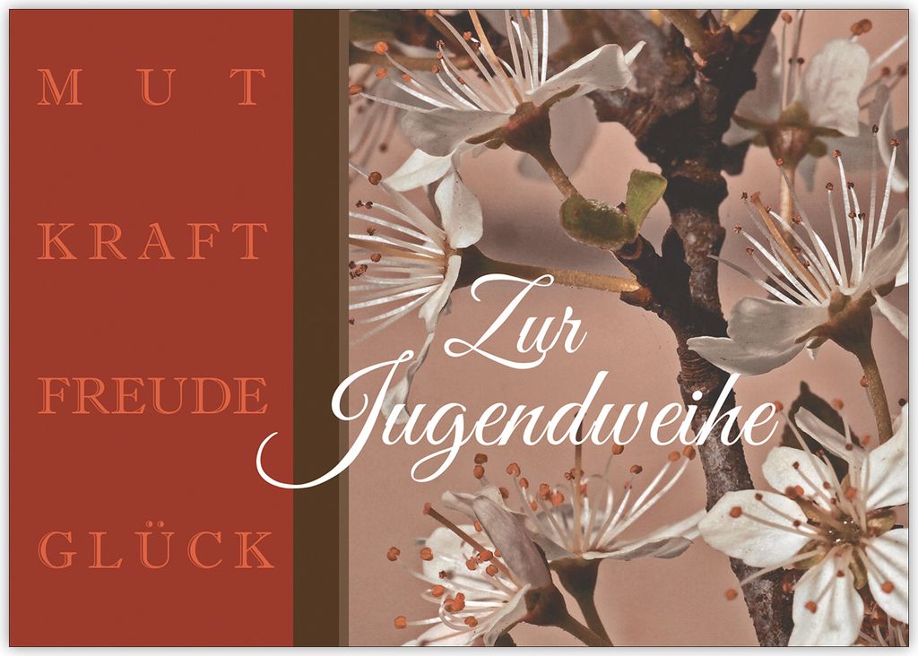 Eleganten Glückwunsch Grußkarte um: Mut, Kraft, Freude, Produktbild 