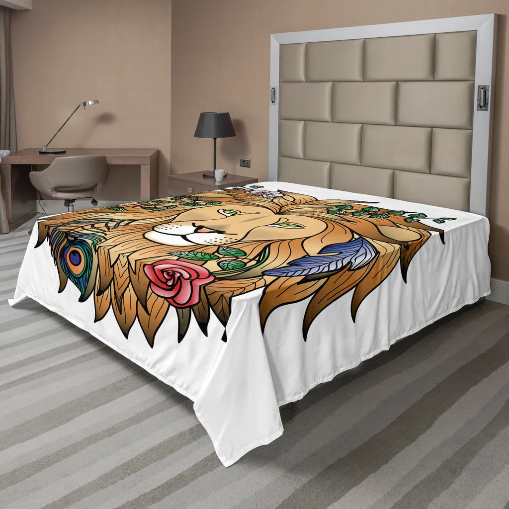 Lenzuolo Sopra ABAKUHAUS Leone Zodiacale 260x228 cm | Microfibra Morbida - 1