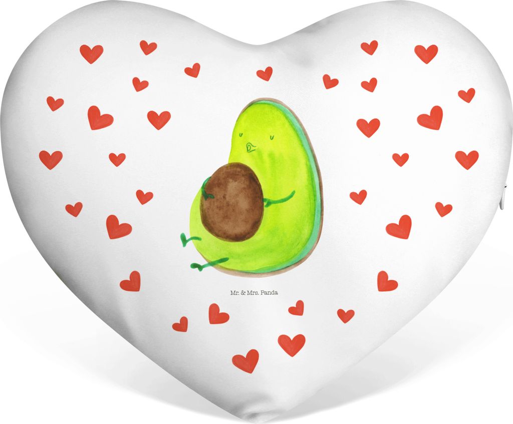 Mr. & Mrs. Panda Kuschelkissen Avocado Pfeifen - Weiß - Geschenk, Schwanger, Abnehmen, Dekokissen, Liebe Kissen, Herzkissen, dekoartikel, Herz, Diät