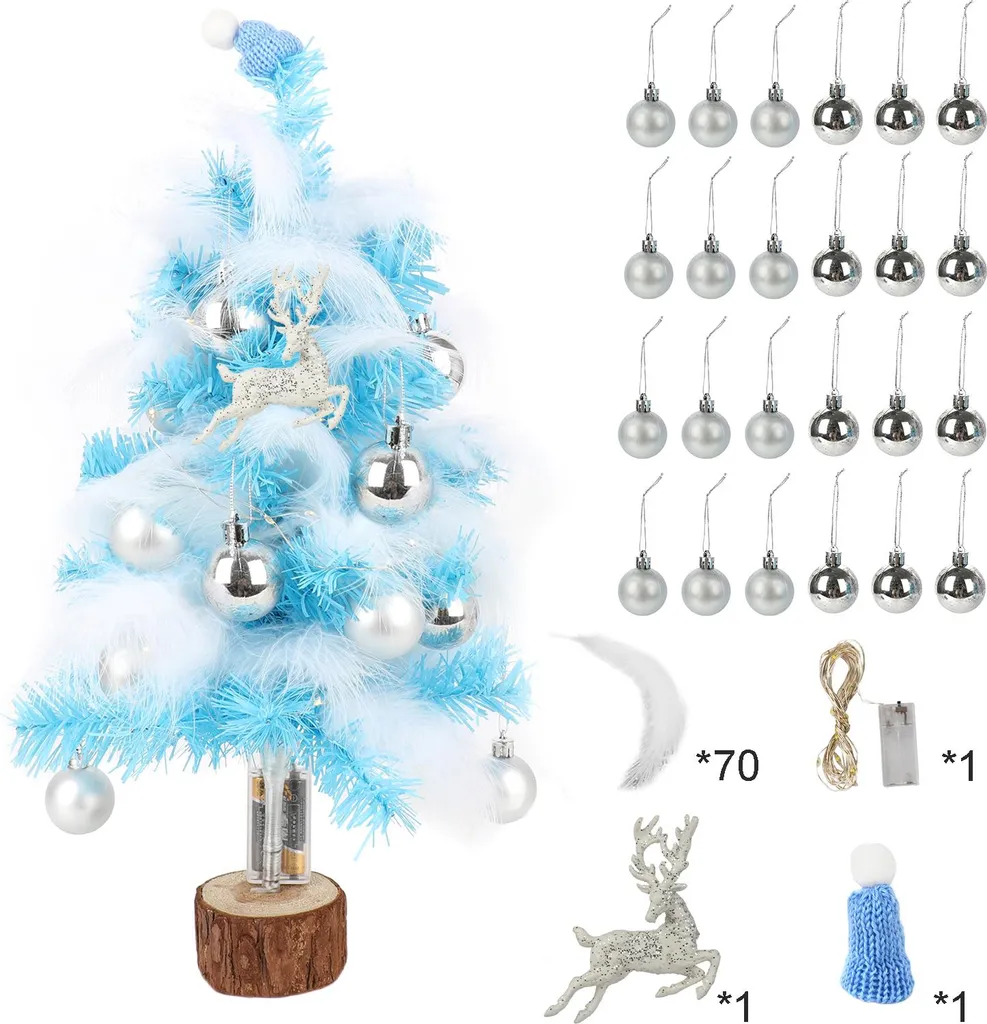 Sapin de Noël de Bureau sans Aiguilles : Mini Arbre en Plumes DIY Propre