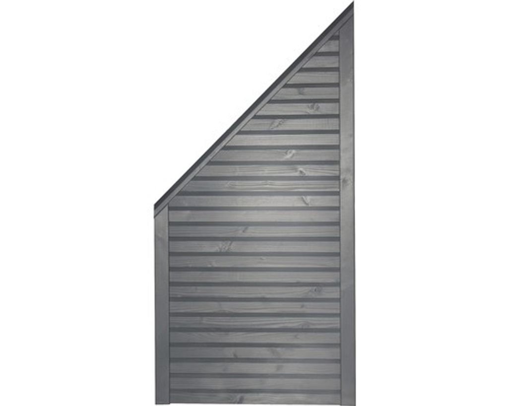 Zaun Abschlusselement Konsta Diamond links 90 x 180/90 cm basaltgrau