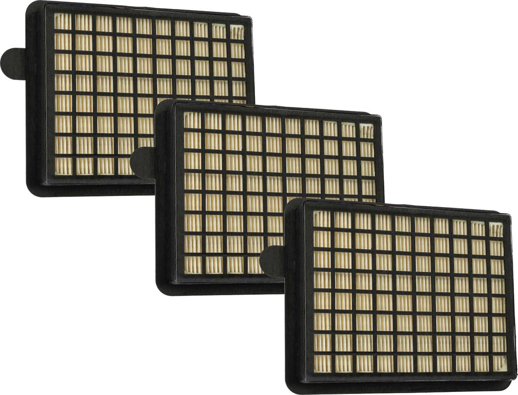 vhbw 3x Staubsaugerfilter Ersatz für Fakir 36 14 085, 2018085 für Staubsauger - HEPA-Filter/Faltenfilter Schwarz Weiß