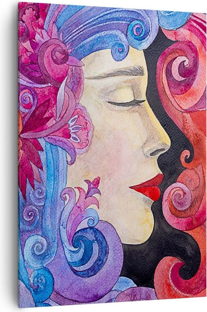 Bild auf Leinwand - Leinwandbild - Einteilig - Frau Abstraktion - 70x100cm - Wand Bild - Wanddeko - Wandbilder - Leinwanddruck - Wanddekoration - L...