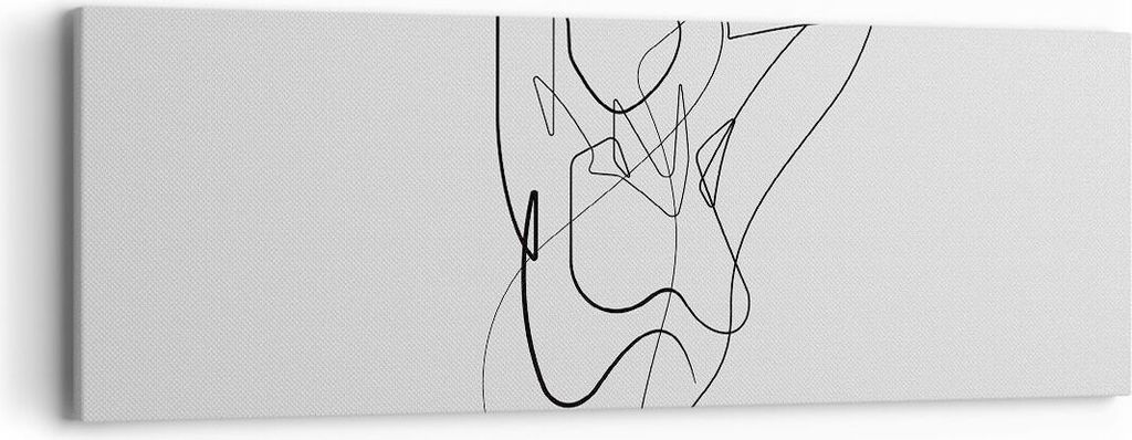 Bild auf Leinwand - Leinwandbild - Einteilig - Frau Bleistift Linie - 90x30cm - Wand Bild - Wanddeko - Wandbilder - Leinwanddruck - Bilder - Wandde...