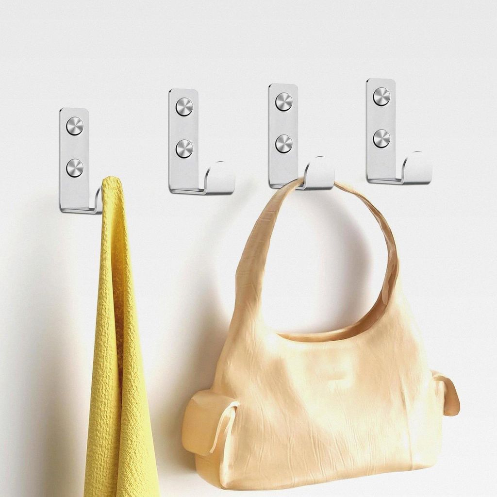 10 Stück Garderobenhaken Weiß, L Förmige Wandhaken, Universal Kleiderhaken Wand, Metall Haken zum Schrauben für Fluren, Wohnzimmern, Badezimmer...