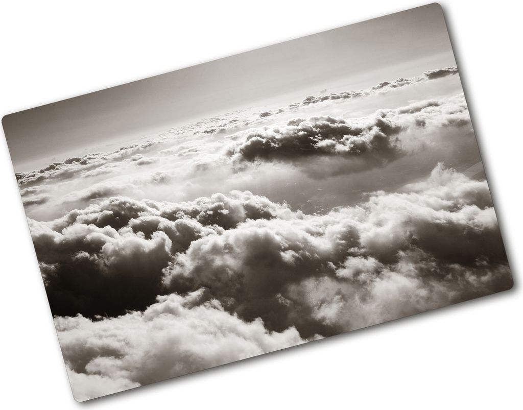 Tulup Glas Herdabdeckplatte - 80x52 cm - Glaskeramikkochfeld-Abdeckung Spritzschutz Glasabdeckplatte - Einteilig - Landschaften - Wolken - Schwarzw...