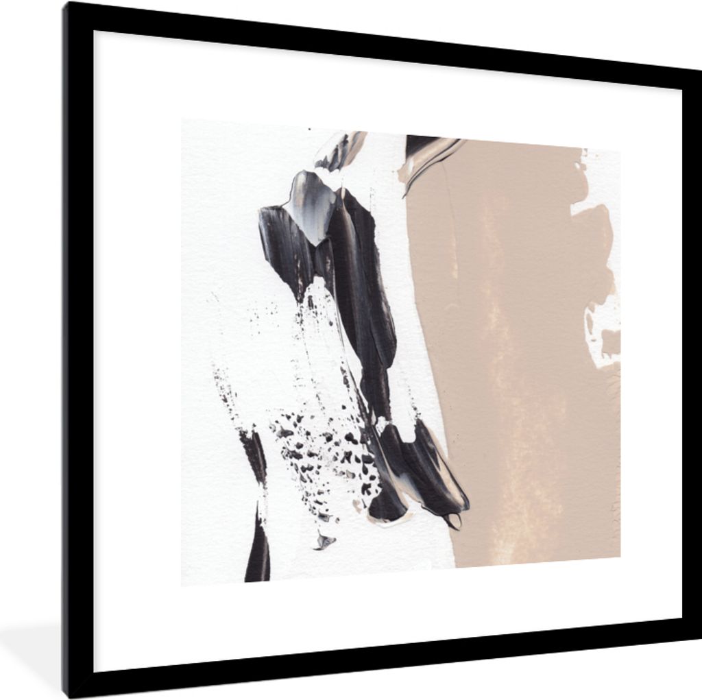 MuchoWow Gerahmtes Poster Farbe - Design - Abstrakt 40x40 cm - Poster mit Schwarzem Bilderrahmen Wandposter Rahmen Foto Bilder - Poster - Plakat ...