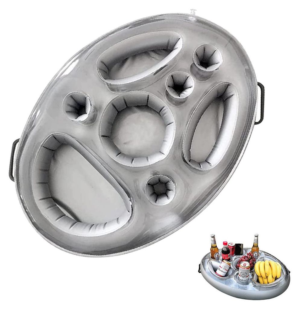 Aufblasbarer Getränkehalter,PVC Schwimmender Bierhalter,Tragbar Pool Tablett,Schwimmendes Tablett für Pool Party