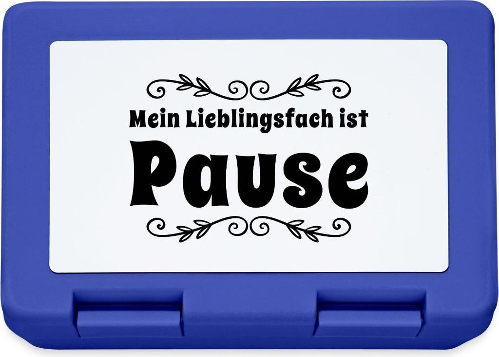 Spreadshirt Mein Lieblingsfach Ist Pause Brotdose Lunchbox, One size, Royalblau