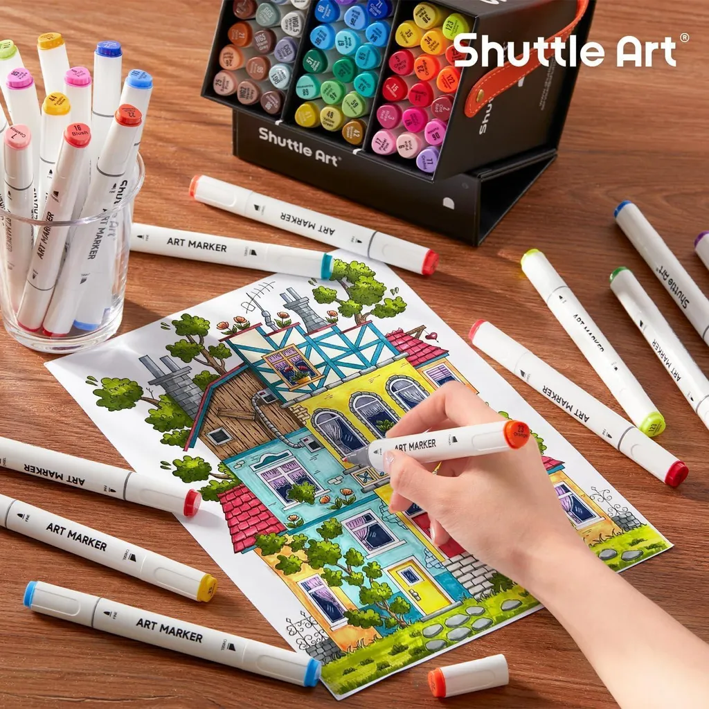 Pack 50 Marqueurs à Alcool Sans Traces Double Pointe pour Dessins Nets