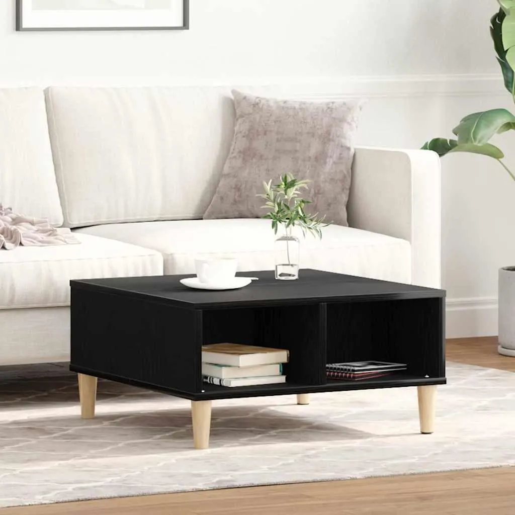Tavolino Basso Maison Exclusive Nero Rovere 60x60 cm | Arredo Casa
