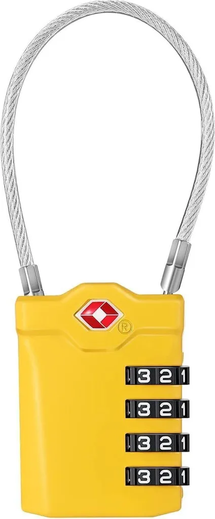 Sécurisez votre valise avec ce cadenas TSA jaune à câble ultra résistant