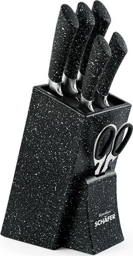 Sada nožov Schäfer Marble Black (7 ks), ergonomické mäkké Obrázok produktu 