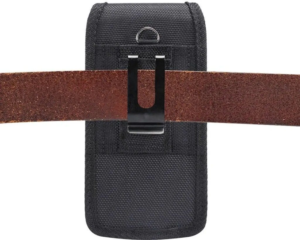 Fondina per Smartphone Blu G71L - DFV mobile Nylon e Pelle Nera - 7