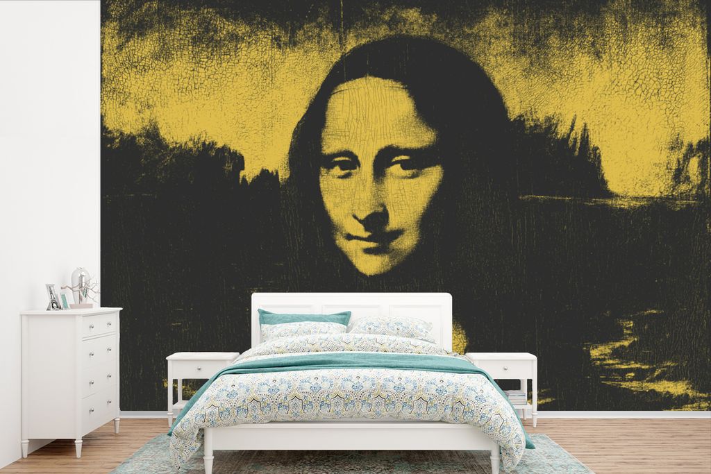 MuchoWow Fototapete für Wohnzimmer oder Schlafzimmer Wandtapete Vinyl Motivtapete Mona Lisa - Leonardo da Vinci - Alte Meister - 330x220 cm - Fo...