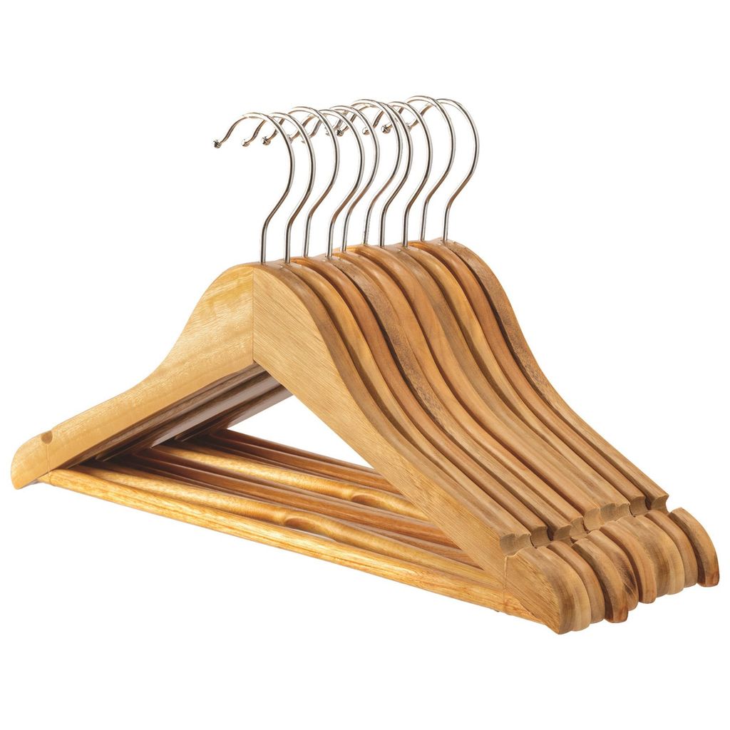 Kleiderbügel für Kinder aus Holz mit Schulterkerben – Braun – 10er-Pack – Von Harbor Housewares