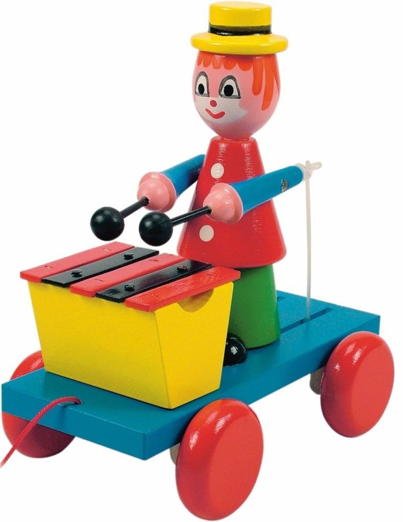 Woody Pulling Clown mit Xylophon Produktbild 
