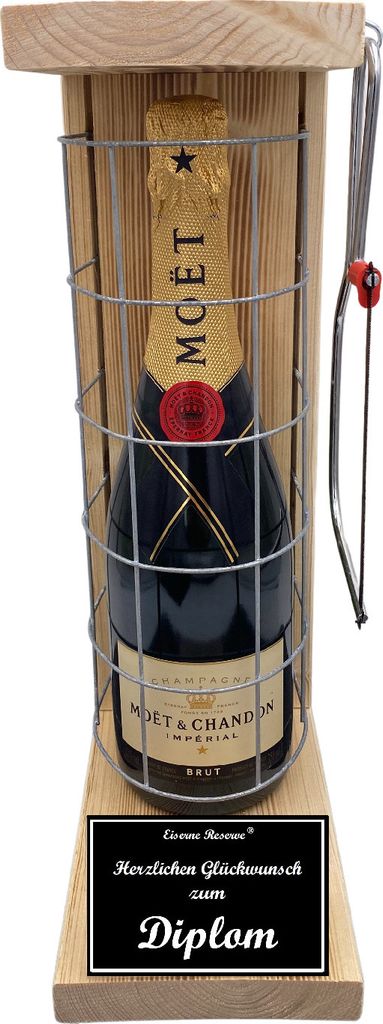 Moet - Herzlichen Glückwunsch zum Diplom - Eiserne Reserve Gitterkäfig Geschenk zum Diplom