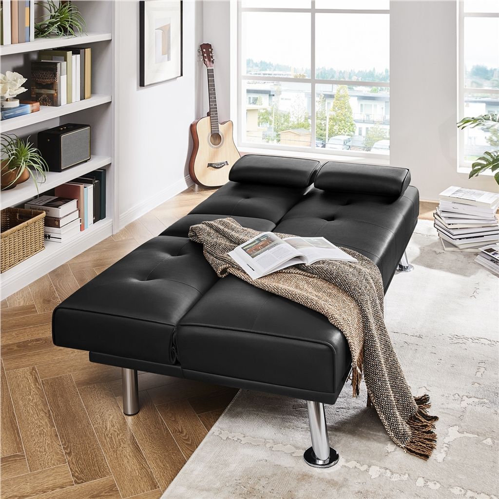 Yaheetech 3er-Sofa Schlafsofa Couch mit Tassenhalter Produktbild 3