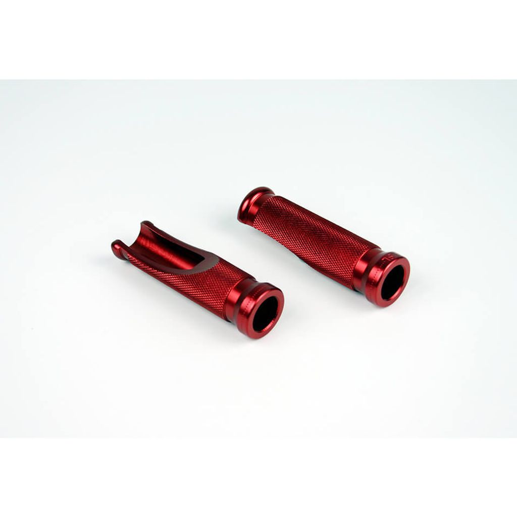 LSL Sport-Rasten, Ersatzfußrasten, Länge 85 mm, Aluminium gefräst, rot eloxiert, Lieferung paarweise, fahrzeugspezifische Gelenke bitte separat ...