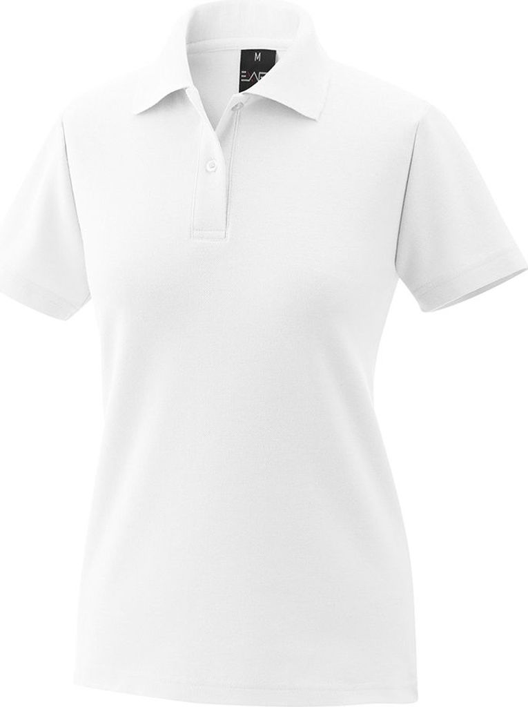 Damenpoloshirt Fb. weiß Gr. M : 65% Baumwolle 35% Polyester 220 g/m² : weiß : M