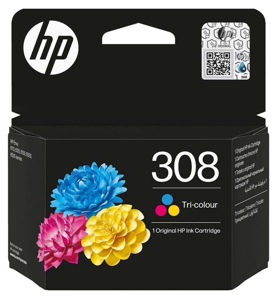 HP 308 Cyan/Magenta/Jaune Cartouche d'impression originale Image du produit 
