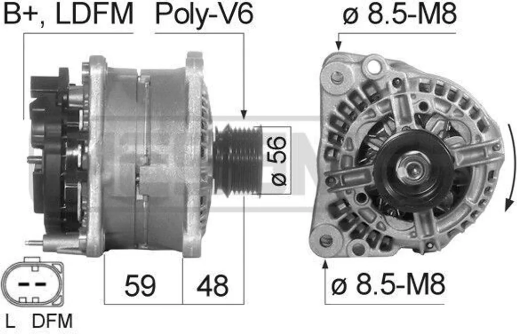 Alternateur ERA 210823A OE 028903028C pour Golf IV et Audi A3 8L