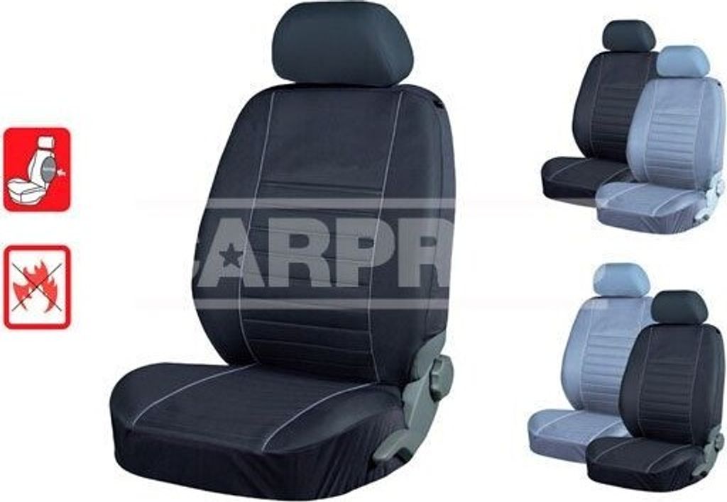 CARPRISS Sitzschonbezug Vorne Polyester Schwarz/Blau Sitzbezug