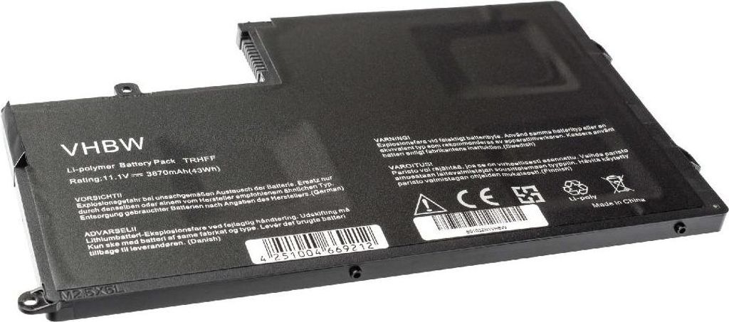 vhbw Akku Ersatz für Dell 1V2F6, TRHFF, DL011307-PRR13G01 für Notebook (3870 mAh, 11,1 V, Li-Ion)