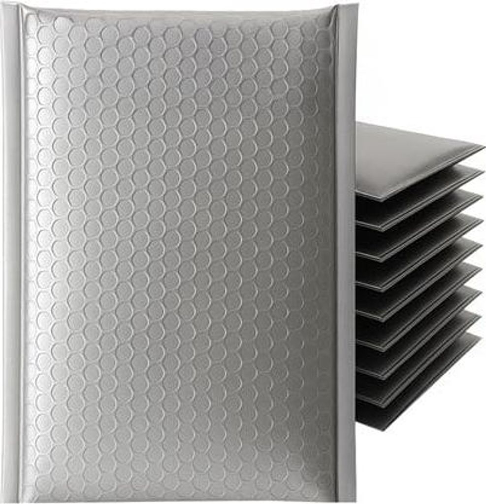 Metallischer Versandumschlag 270 x 350 mm, silberfarben – 100 Stück