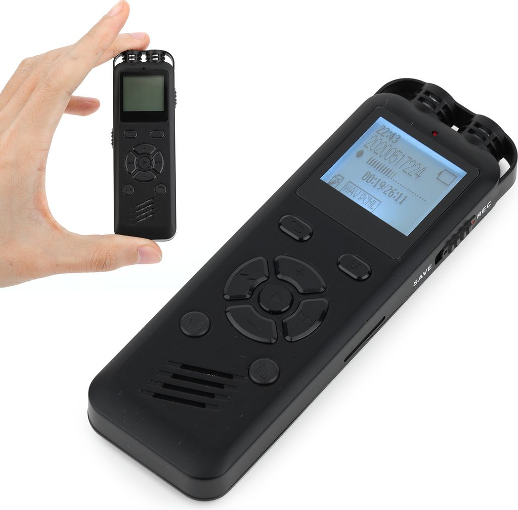 16 GB digitaler Diktiergeraet, sprachaktivierte Audioaufnahme mit Wiedergabe, MP3-Musik-Player, 72 Stunden Aufnahmegeraet, unterstuetzt Passwort fu...