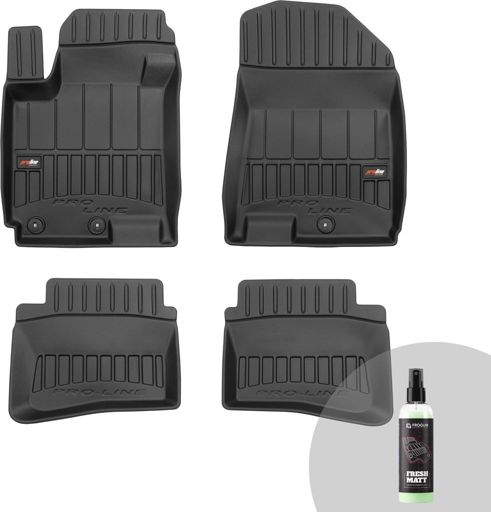 FROGUM ProLine 3D Gummimatten Exklusiven Auto Fußmatten Autofussmatten für Hyundai i20 II 2014-2020