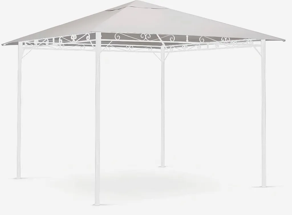 Pavillon 3x3 mètres jardin en acier blanc étanche au vent et UV