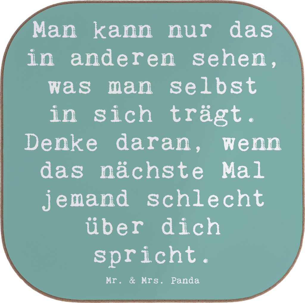 Mr. & Mrs. Panda Untersetzer für Gläser Spruch Mobbing bewältigen Spiegelbild - Meeresbrise - Geschenk, Tassenuntersetzer, Vertrauem, Kritik, Ta...