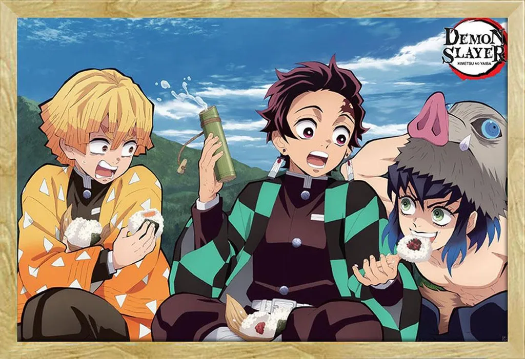 Poster Demon Slayer sous cadre Shinsuke pour éviter les déchirures
