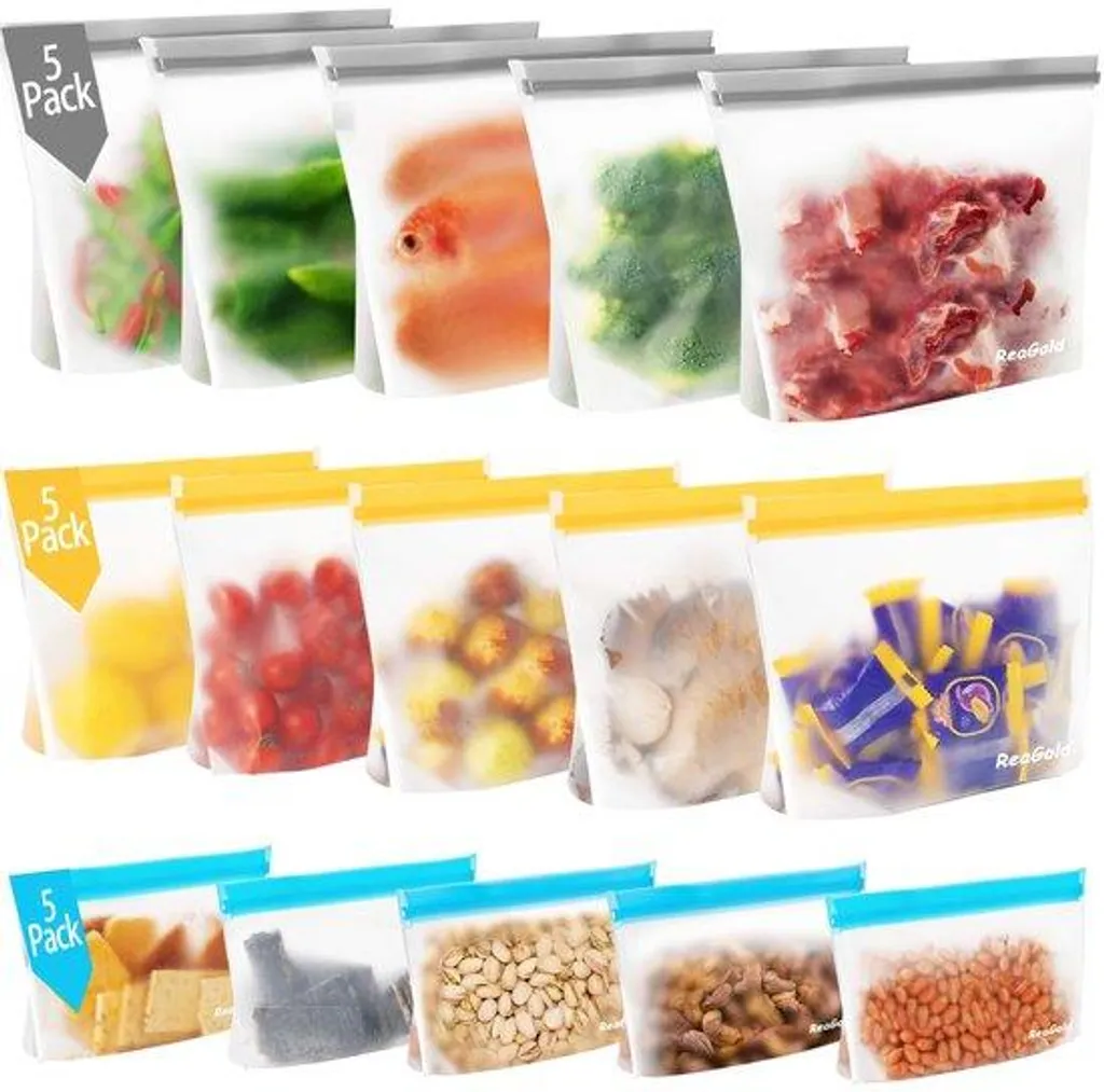 Sacs de conservation réutilisables en silicone pour légumes et viandes