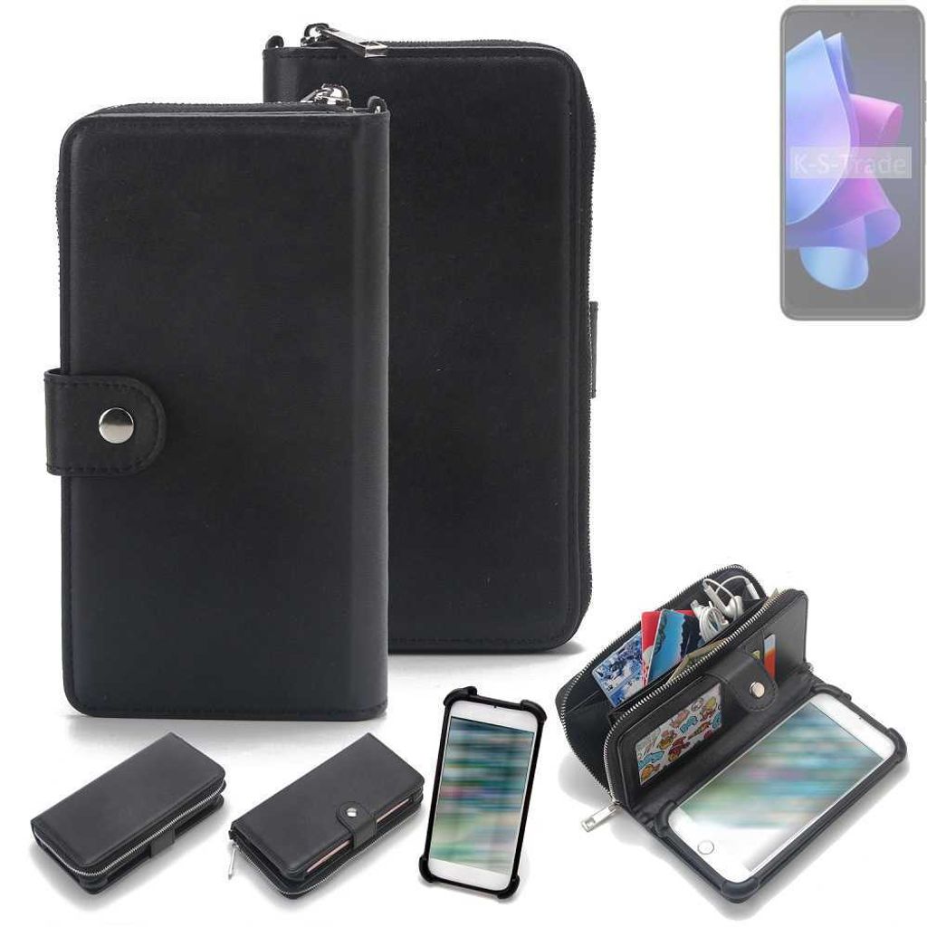 K-S-Trade 2in1 Handyhülle Schutzhülle kompatibel mit Tecno Spark 10 5G & Portemonnee Cover Handy Hülle Case Etui Geldbörse Wallet Bookstyle