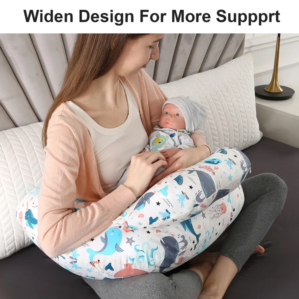 Coussin allaitement pour maman : confort dos et bras avec motif marin - 5