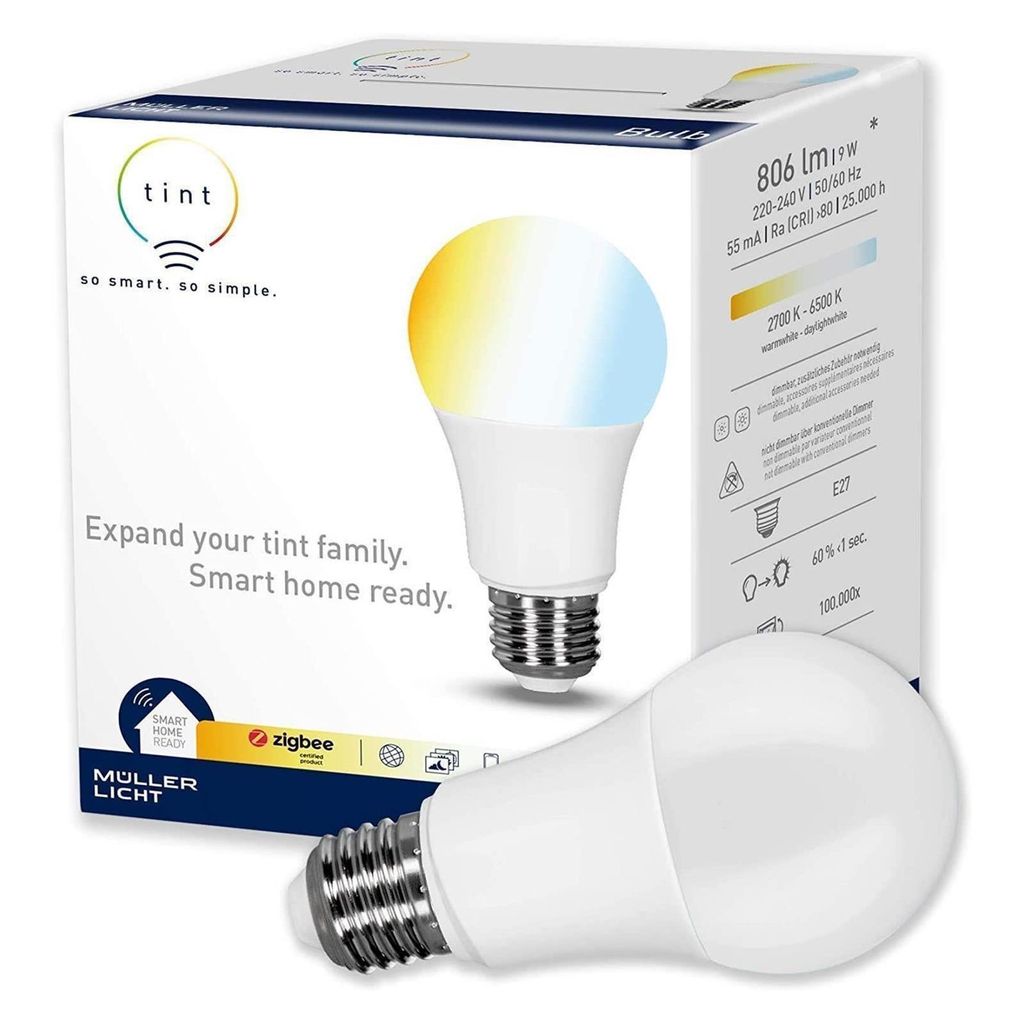 tint Smarte LED Lampe A60 E27/9W(60W) 806 lm 2700- 6500 K Produktbild 